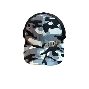 Cinch Hat Cap Snap Back Black Gray Camo Mesh Stylish Embroidered Mens Outdoor
